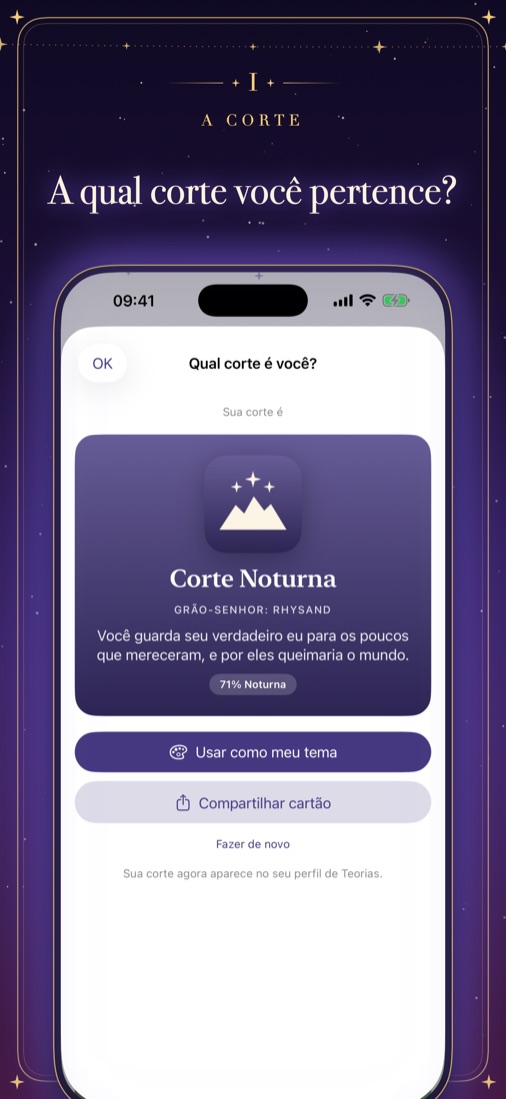 A qual corte você pertence? O resultado do quiz das cortes
