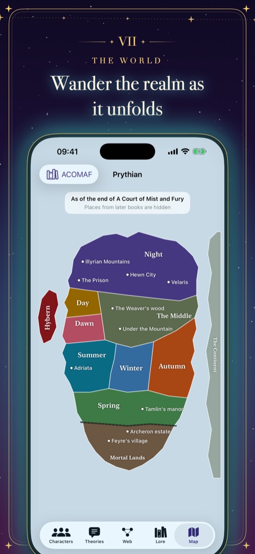 Wander the realm as it unfolds: the map