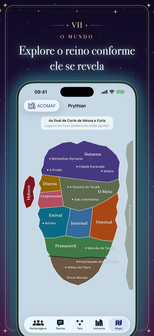 Explore o reino conforme ele se revela: o mapa